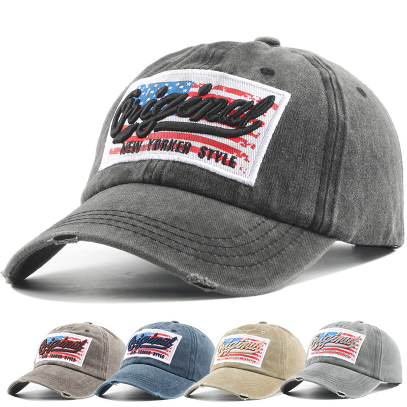 hat men‘s washed cloth peaked cap korean style outdoor sun hat casual all-match street spring and autumn sun-proof baseball cap