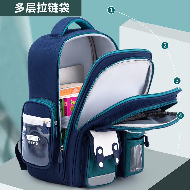 Shaodong Schoolbag Factory Primary School Student Schoolbag Three-Layer Large Capacity Grade One Three to Six Boys and Girls Backpack Wholesale