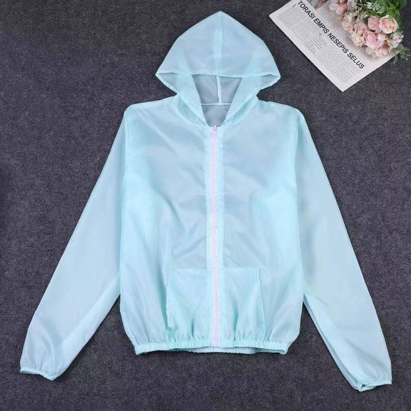 Summer Sun Protective Clothes Women's Jacket Thin Hooded Sun-Proof Top Outdoor Solid Color Printing Breathable Lightweight Quick-Drying Sun-Protective Clothing Women Clothes