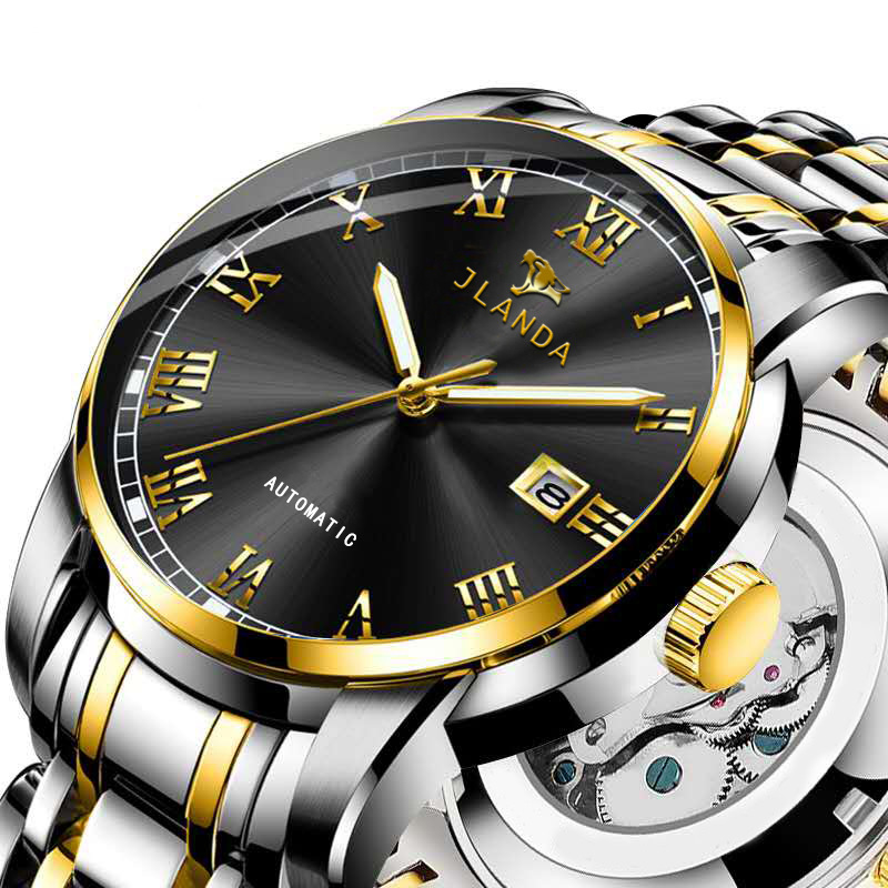 Jinlangda Brand Men's Watch Automatic Mechanical Watch Tik Tok Live Stream Men's Watch Belt Steel Belt Waterproof Watch