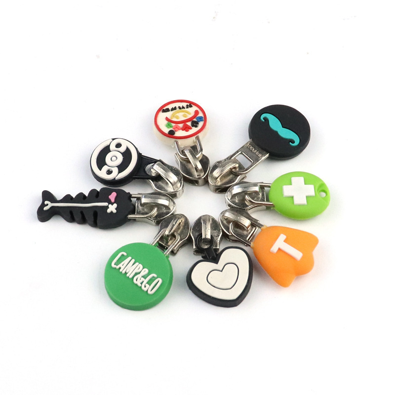 3# Nylon Zipper Head Yg Head Zipper Head Leather Injection Black Nickel Pull Head Zinc Alloy Pull Head Leather Injection Pvc Fashion Accessories