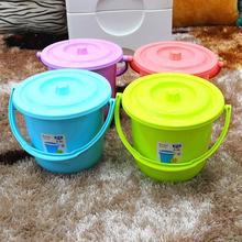 水桶带盖小水桶塑料桶小号家用提水桶装加厚彩色收纳桶儿童玩具桶