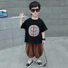 男童2024夏季新款汉服套装中国风短袖新中式改良唐装幼儿园表演服