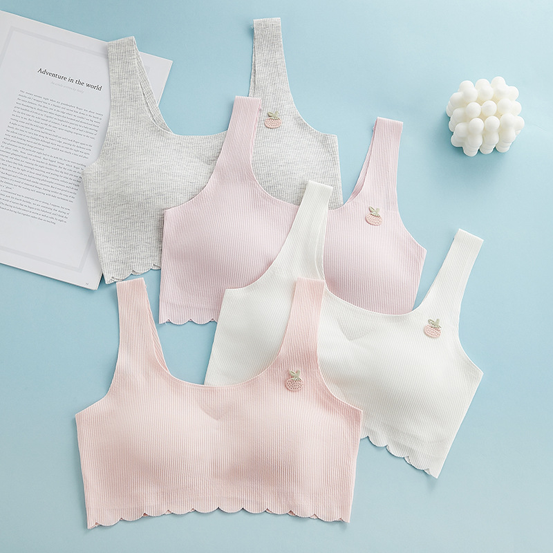 发育期少女内衣女童初中学生9-16岁青春期女生大童棉质背心文胸罩