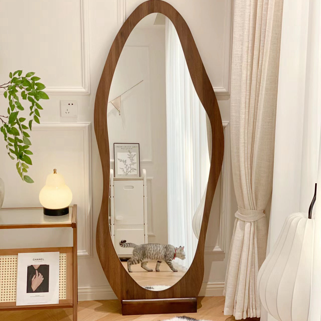 网红镜子全身镜异形镜子云朵落地镜不规则穿衣镜女生卧室家用衣镜