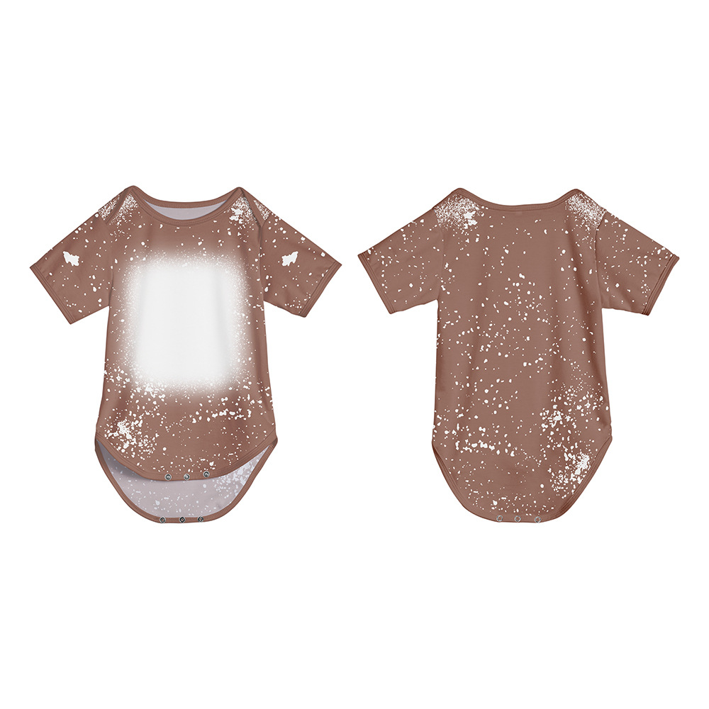 Sublimation Cool Short-Sleeved Jumpsuit Tie-Dyed Crawling Suit Imitation Cotton Pull Frame Baby Crawling Suit Baby Jumpsuits