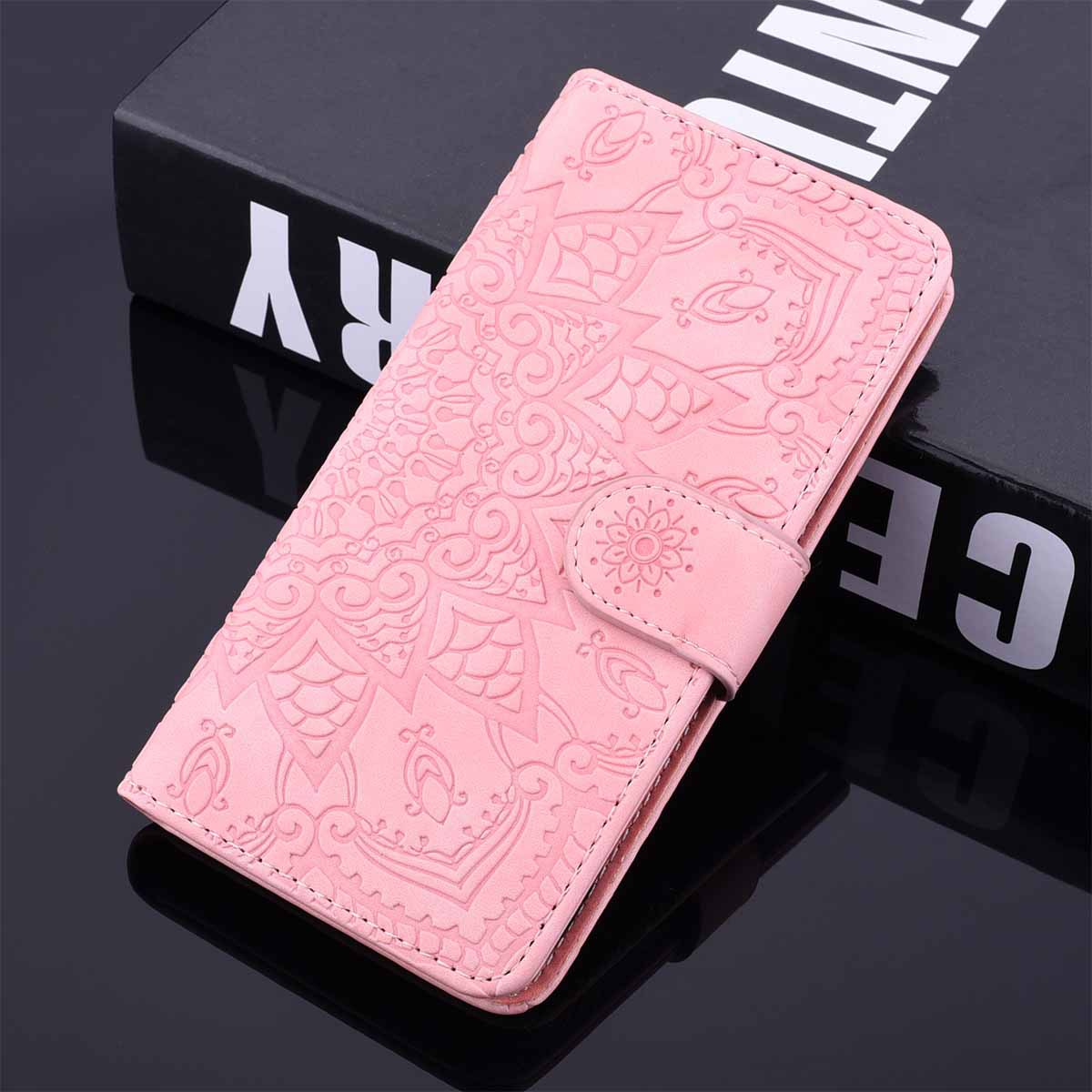 适用三星s23fe手机壳s24翻盖s21钱包note20压花s10小牛纹s8保护套