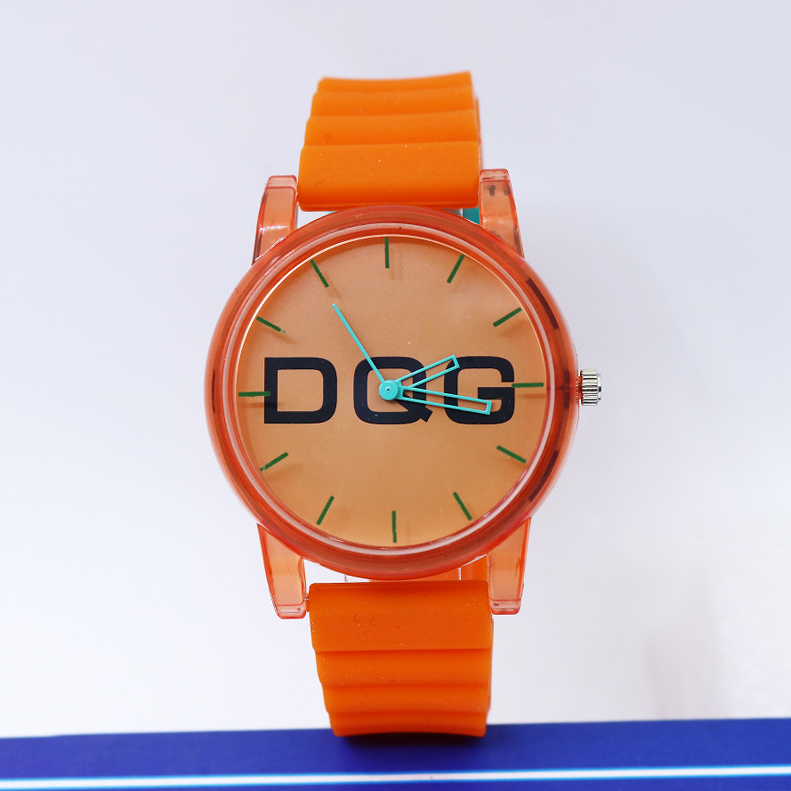 Silicone Watch Simple Student Quartz Watch Candy Color Niche Couple Big Watch Cross-Border New Arrival Dazzling Trendy Watch