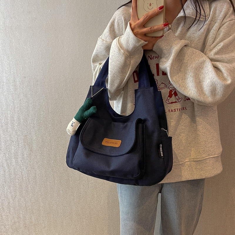 新款帆布包洋气甜美软妹购物韩版单肩包小众设计女士手提托特包