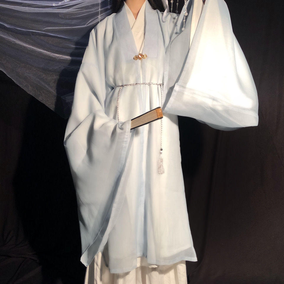 热销春夏款纯色明制披风交领日常男女同款仙气古装表演服