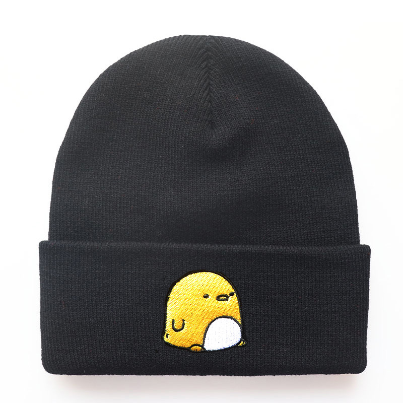 Male and Female Students Cute Animal Cartoon Chicken Cap Embroidery Knitted Hat Outdoor Sports Woolen Cap Cycling Warm Beanie Hat