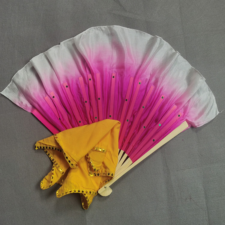 八寸真丝双面舞蹈扇安徽花鼓灯云南花灯秧歌舞协考级跳舞扇子手绢