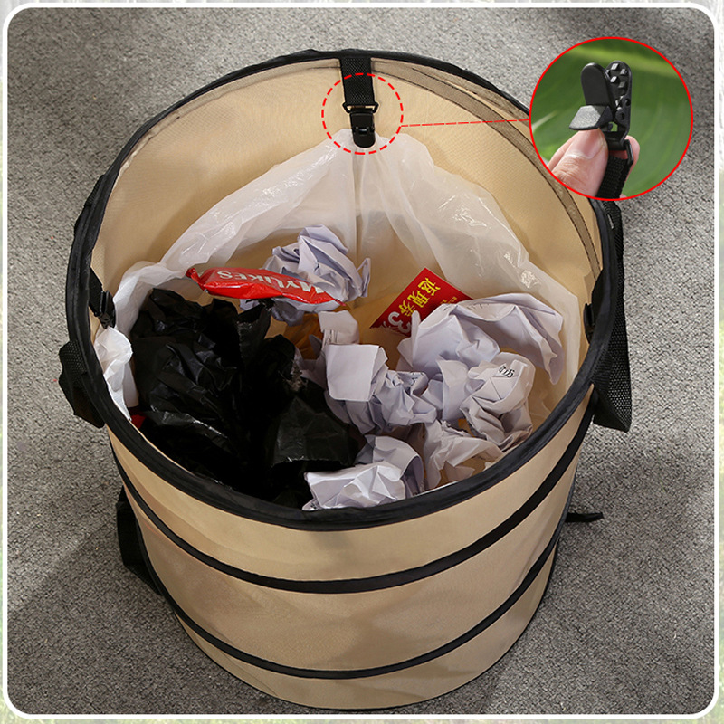 Camping Picnic Portable Outdoor Folding Trash Can Large Double-Layer Garbage Bag Gardening Supplies Leaves Rubbish Bin