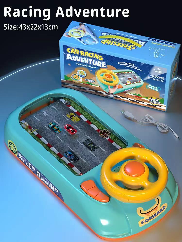 Cross-Border Children's Racing Car Entrance Adventure Game Machine Competitive Puzzle Simulation Driving Desktop Steering Wheel