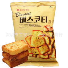 批发 韩国进口LOTTE乐天蒜香味面包干法式烤面包块早餐零食品70g