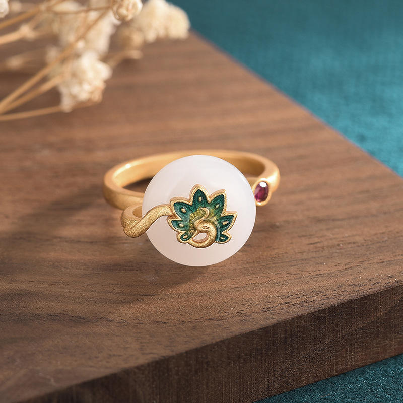 艾慕妮国潮新中式平安扣指环古风戒指小众设计感复古戒指批发女