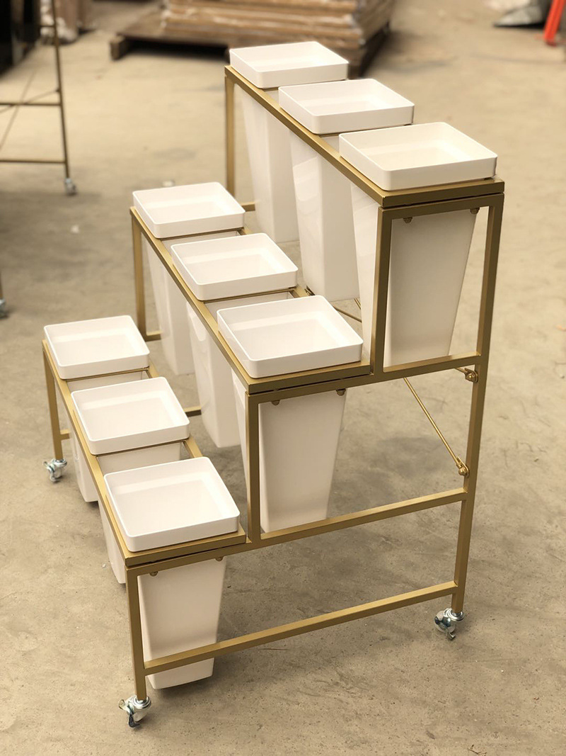 大号花店鲜花展示架花卉阶梯花店花架花桶摆摊架子移动鲜花陈列架