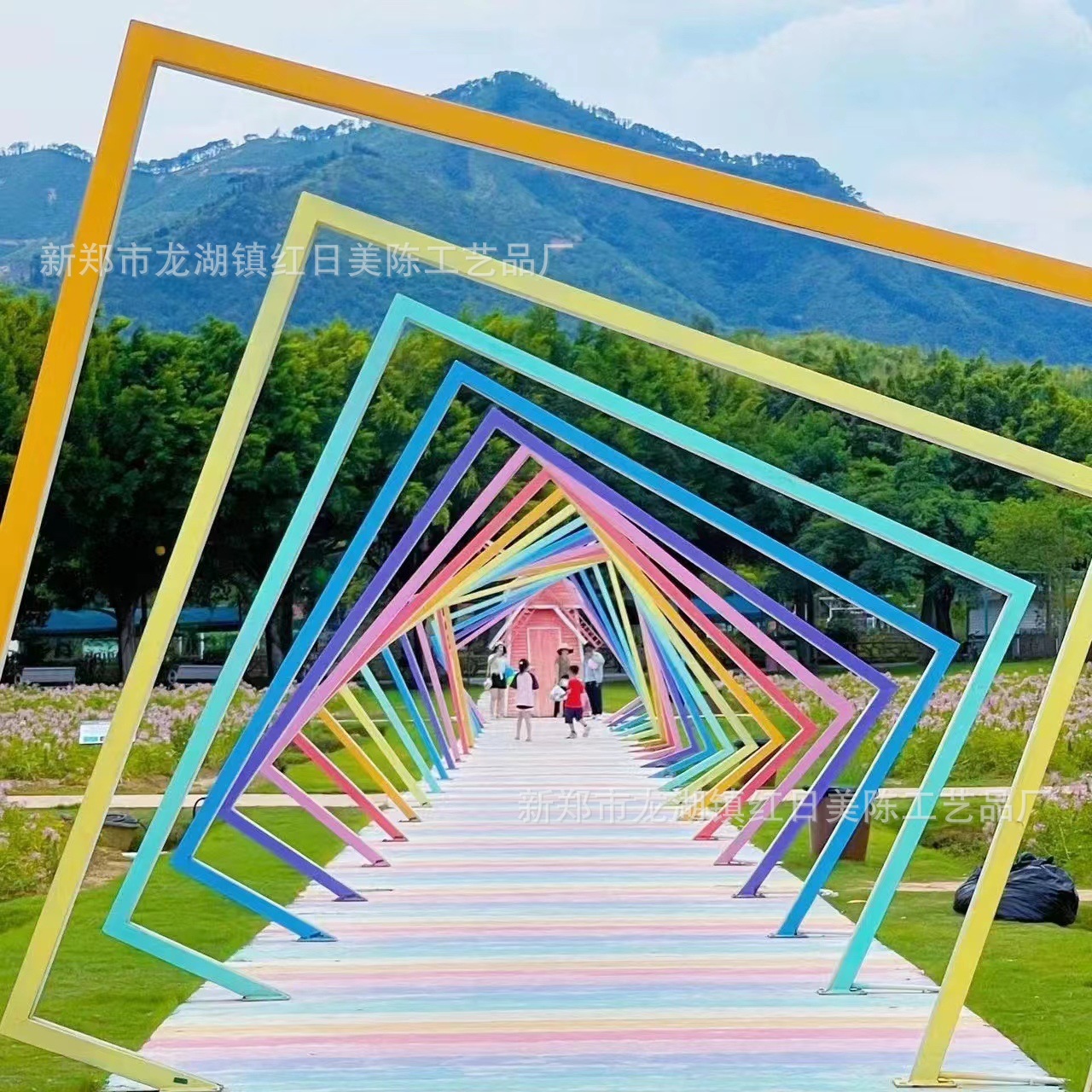 户外商场地产景观亮化灯光秀步行街广场灯光节造型灯时光隧道拱门