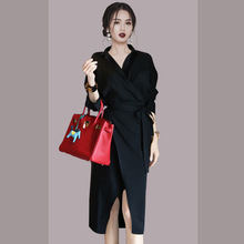 韩版新款OL气质女装修身性感显瘦衬衫连衣裙时尚干练职业裙子批发