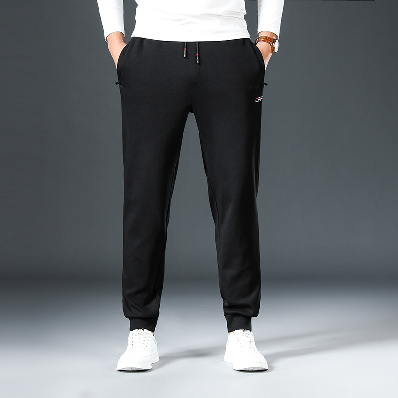 新款纯棉束脚卫裤男春秋款宽松休闲运动裤加肥加大码男裤胖子裤子