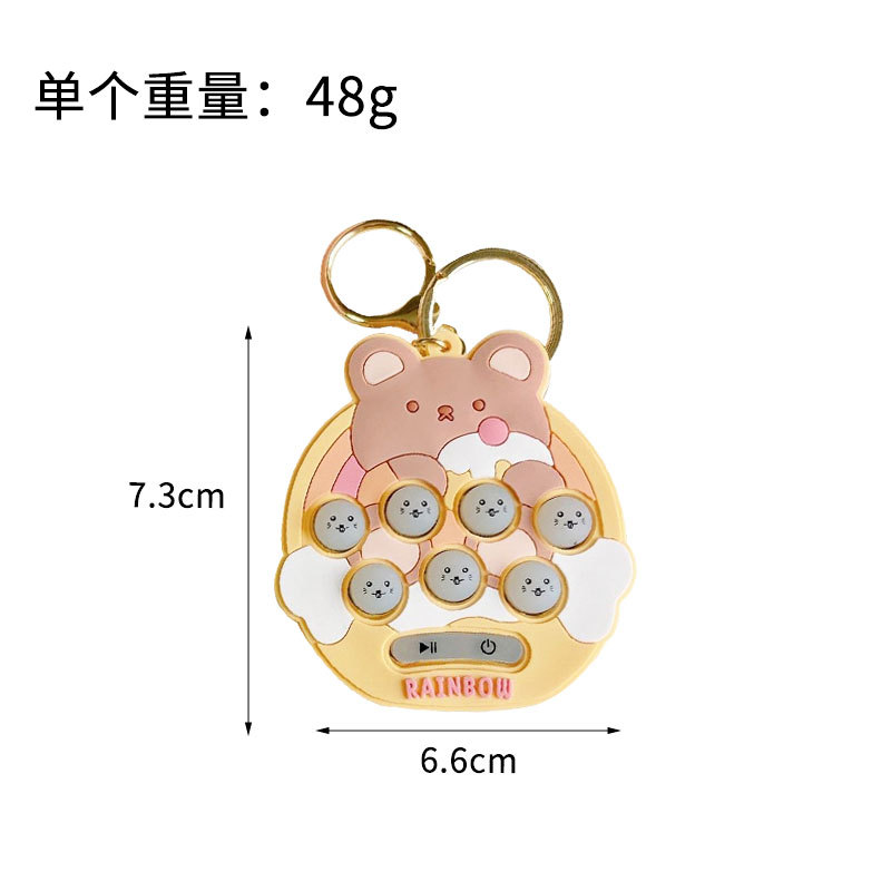 Cross-Border New Arrival Mini Mouse Beating Machine Children Pass Game Machine Educational Decompression Music Keychain Pendant