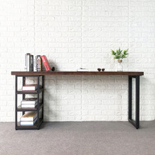 工业风书桌简约小户型loft美式复古电脑桌靠墙实木长条桌铁艺书桌