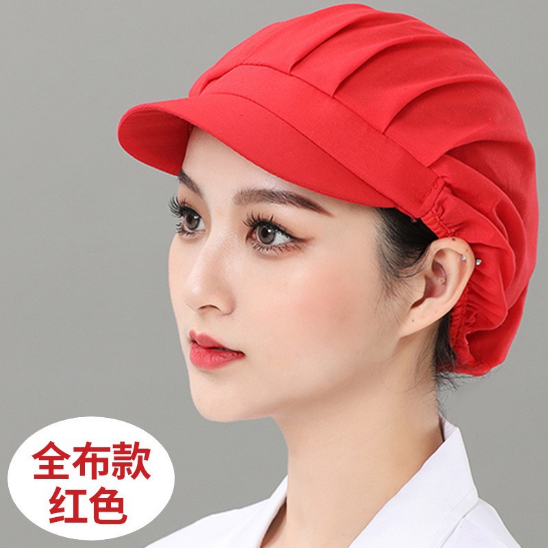 Workshop Mesh Cap Sanitary Chef Cap Work Cap Female Factory Dustproof and Breathable Kitchen Restaurant Adjustable Food Hat