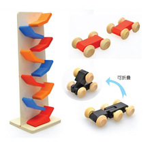 木质滑翔云霄飞车轨道滑溜车儿童早教益智重力惯性滑滑车玩具批发
