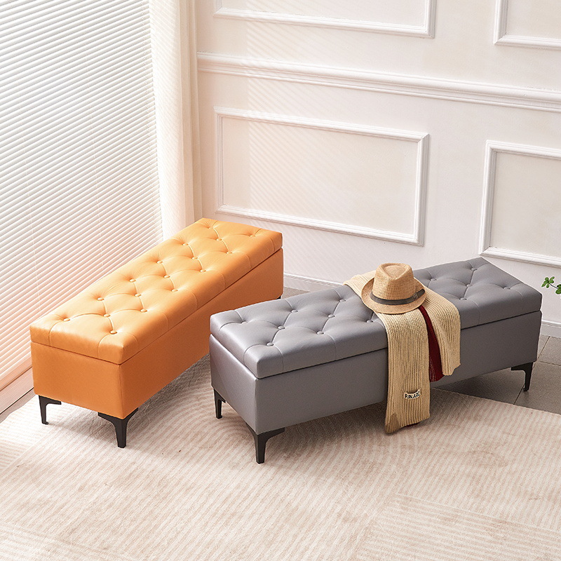 服装店沙发凳试衣间储物长方形收纳凳衣帽间长条换鞋小凳子长凳-阿里