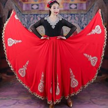 新疆舞蹈演出服民族特色高定款裙子女维吾尔族舞台720大摆半身裙