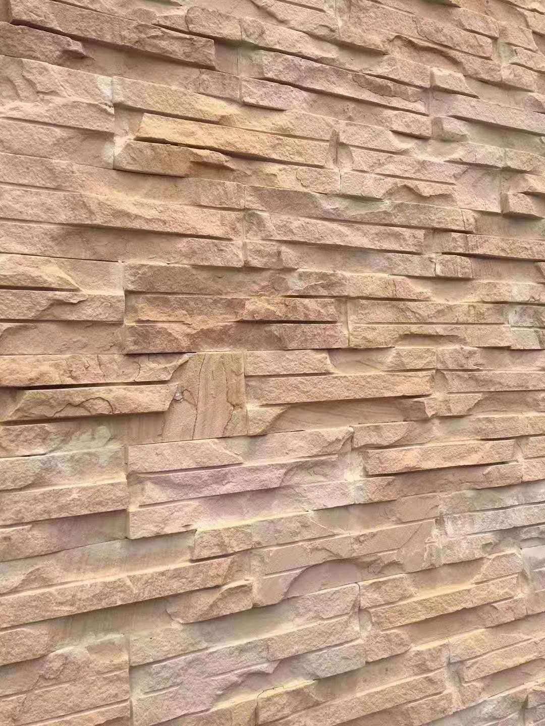 粉石英文化石灰白色蘑菇石粉砂岩自然面拉槽凹凸砖围墙贴的文化石