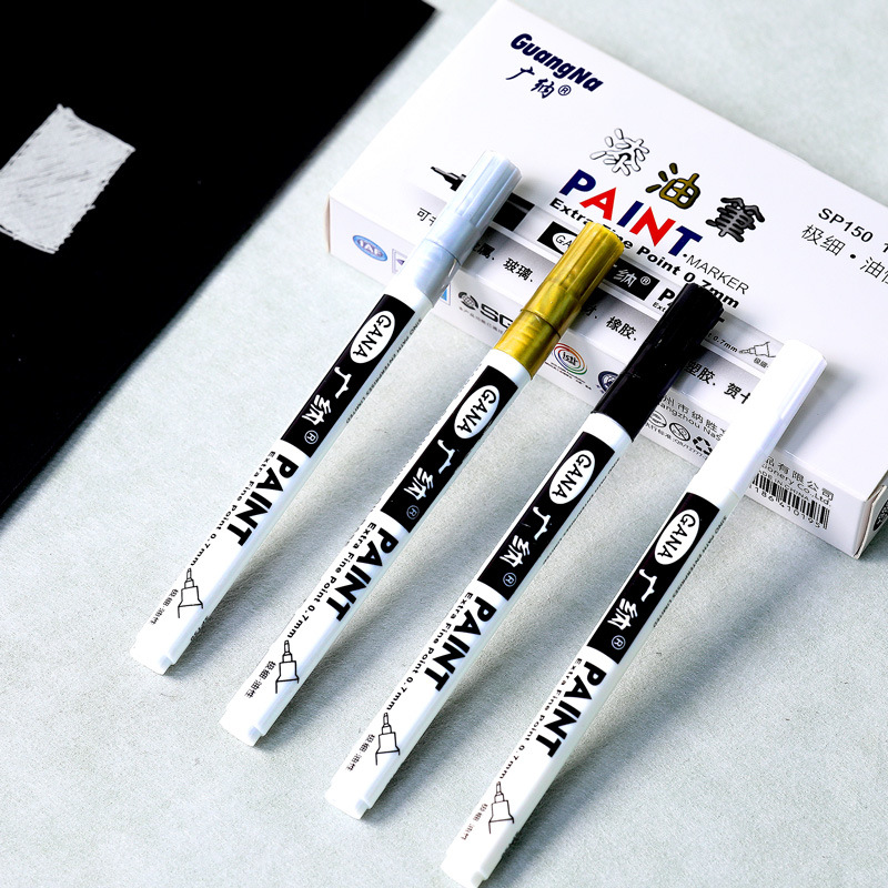 广纳sp150细笔头油漆笔0.7mm油性记号笔批发汽车轮胎补漆笔轮胎笔