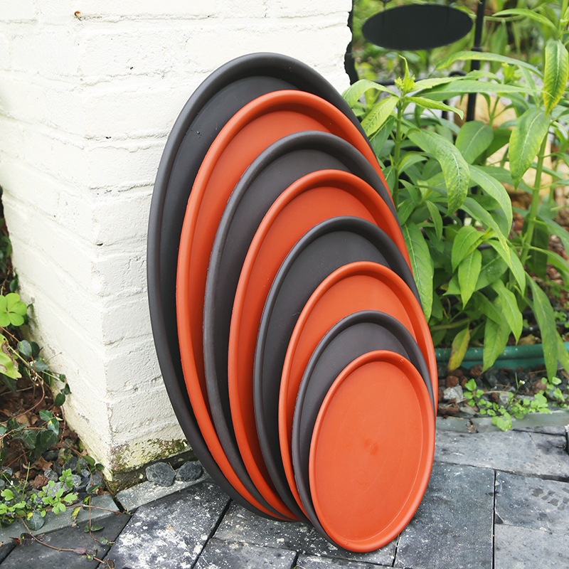 椭圆形花盆托盘加厚树脂盆栽盆景花盆垫塑料深接水盘花盆底座托盘