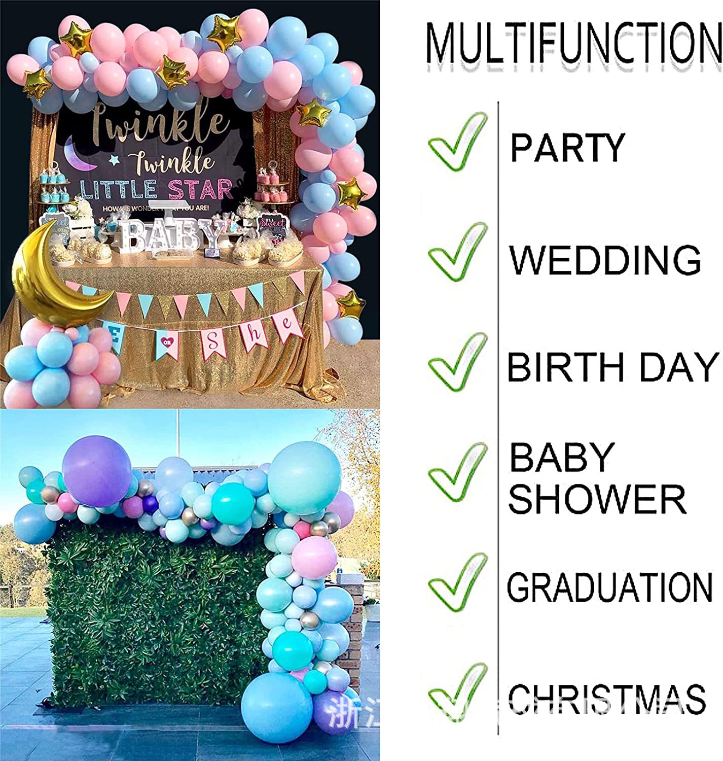 Balloon Chain Birthday Background Scene Layout Wedding Decoration Balloon Accessories Transparent Balloon Chain Balloon Buckle