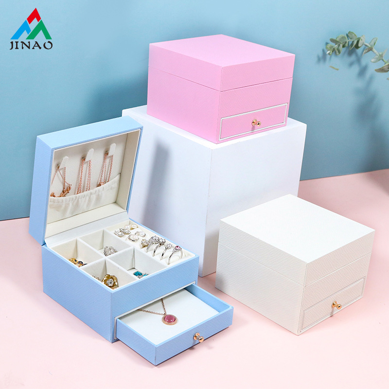 Macaron Color Jewelly Packing Box Ear Studs Ring Pendant Large-Capacity Jewelry Storage Box Wholesale Spot