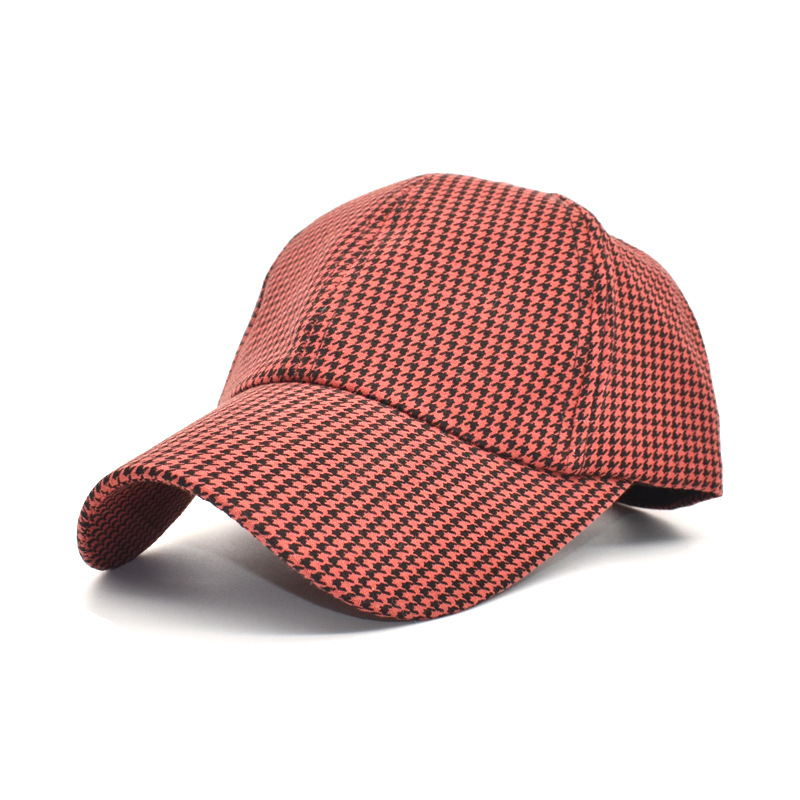 Foreign Trade Ladies New Plaid Printed Baseball Cap Female Korean Style Outdoor Travel Warm Hat Sun-Poof Peaked Cap Tide