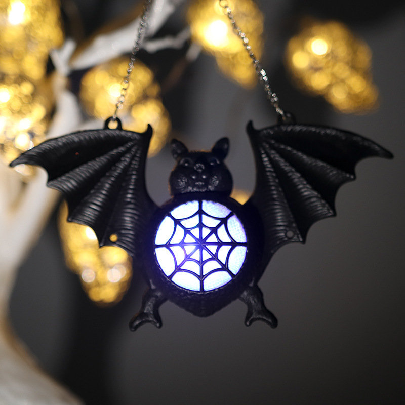 New Halloween Bat Luminescent Lamp Colorful Gradient Plastic Bat Hanging Piece Pendant Ghost Festival Decoration Props Bat