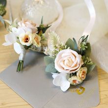 韩式欧式西式复古仿真玫瑰新娘伴娘结婚手腕花 新郎伴郎婚礼胸花
