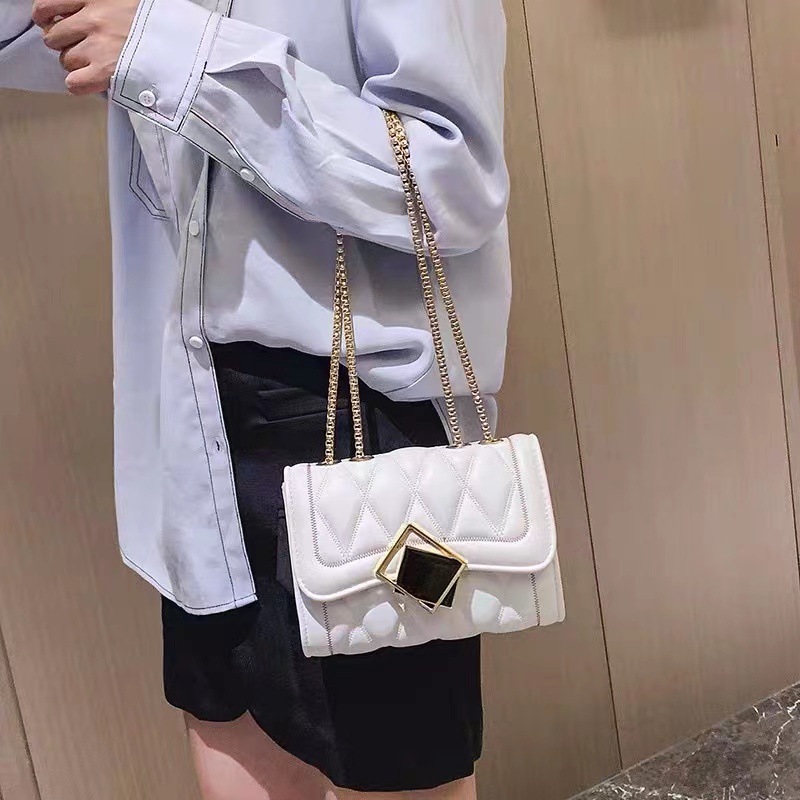 Chanel-Style Bags 2024 New Women's Bag Rhombic Chain Bag Small Square Bag Versatile Fashion Ins Crossbody Shoulder Bag