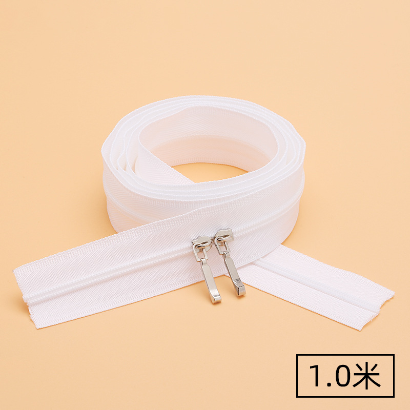 Wholesale White No. 3 Invisible Zipper Home Textile Pillow Zipper Quilt Cover Double-Headed Nylon Zipper Clothing Accessories