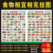 厨房做饭健康营养食物食品相克相宜图养生饮食疗食谱资料挂图