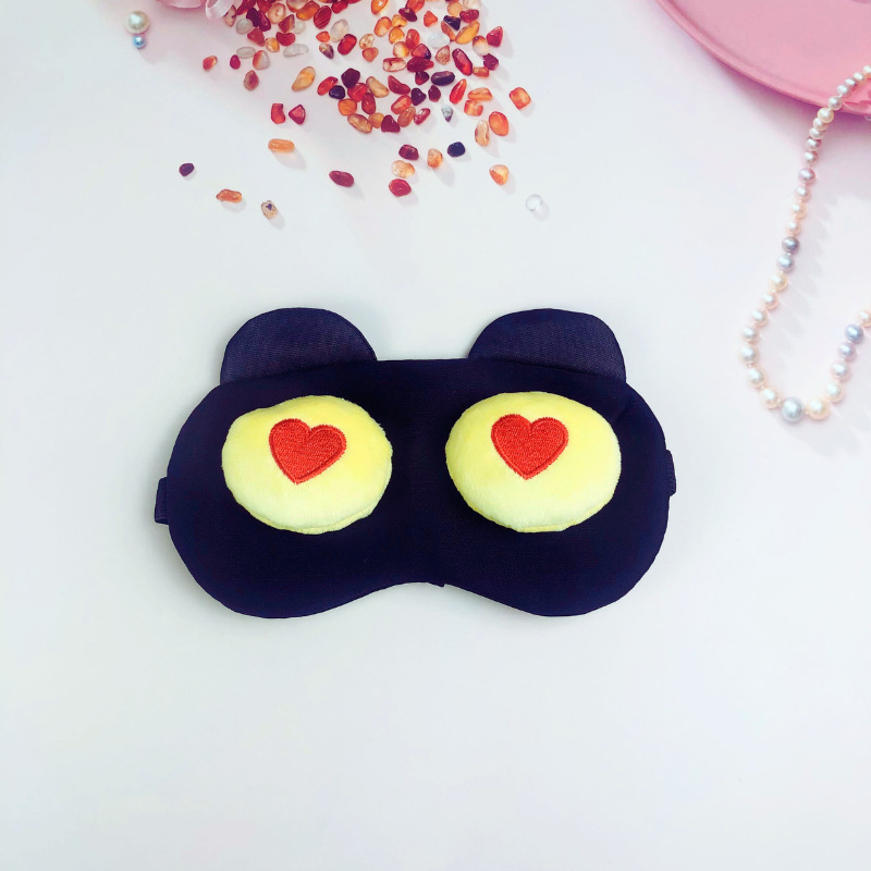 Fashion Cartoon Sleep Eye Mask Fantastic Light Shielding Tool Cute Sand Carving Funny Children Student Eye Mask Cross-Border Cold and Hot Compress