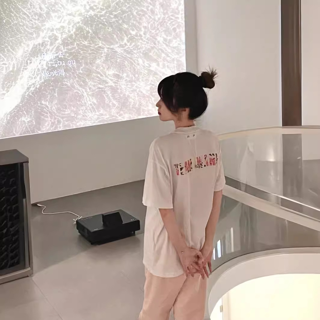 team wang王嘉尔同款高街牡丹花字母印花男女重磅宽松上衣短袖潮