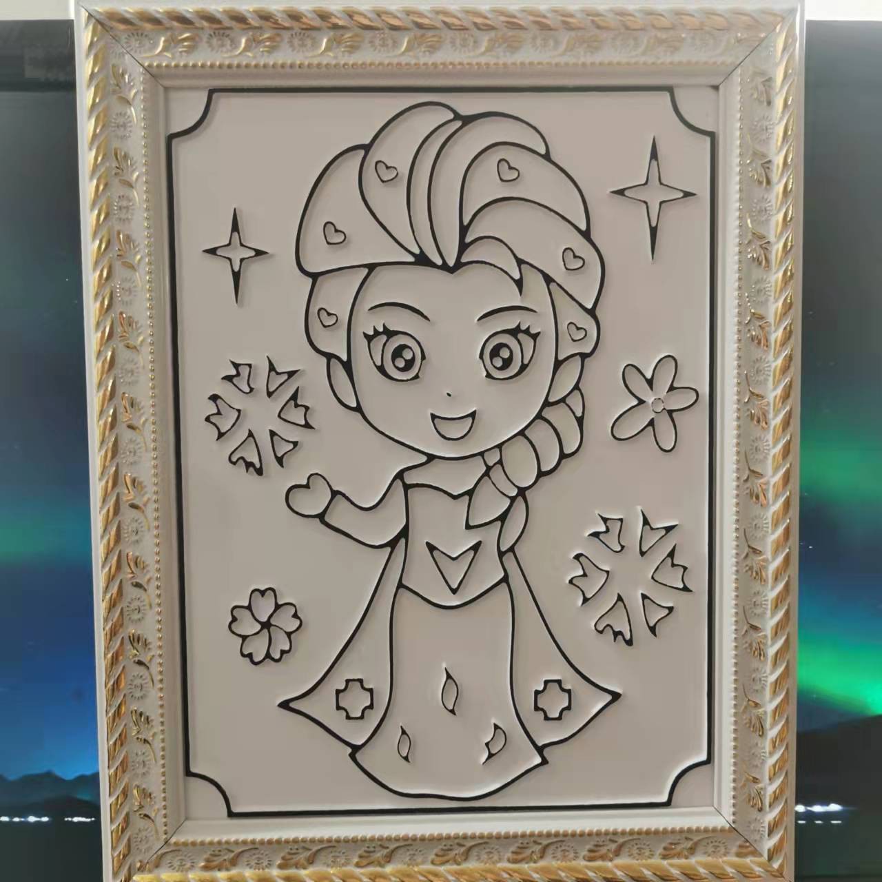 新款凹凸涂鸦画板儿童手工diy彩绘白胚摆地摊公园广场夜市画画