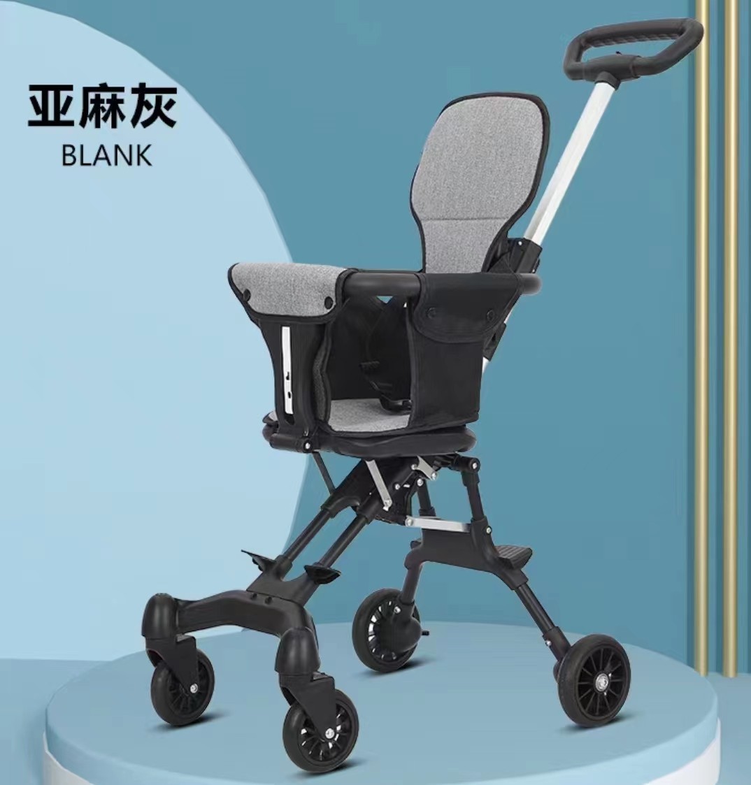 Factory Wholesale Cross-Border Baby Stroller Walk the Children Fantstic Product Portable Foldable Two-Way Four-Wheel Baby Carriage