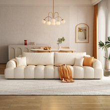 S小户型客厅猫抓布小沙发轻奢现代简约泡芙科技布法式奶油风家用