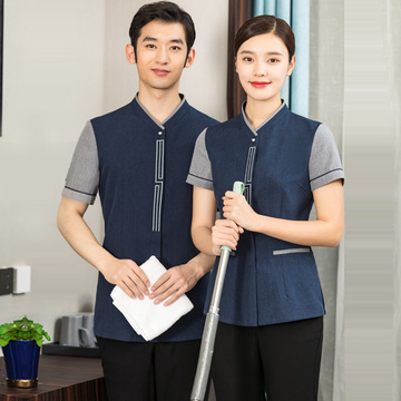 酒店保洁工作服短袖客房物业家政售楼部套装保洁员阿姨服装女夏季