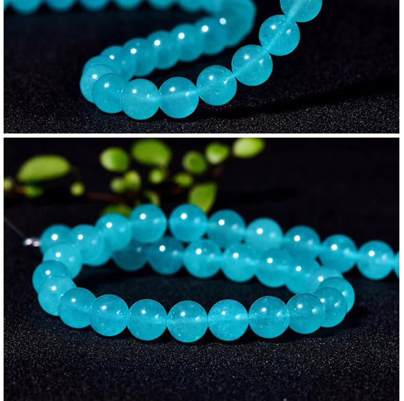 亚马逊天河玉半成品 天河石玉髓 冰种天河玉半成品 散珠 圆珠