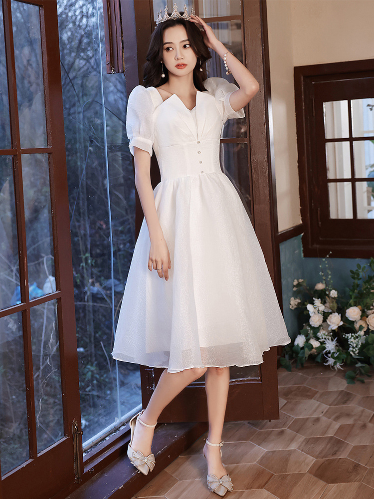 伴娘礼服女中长款