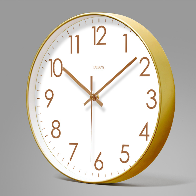 静音钟表挂钟客厅钟表时尚家用时钟挂表挂墙超静音扫秒石英钟